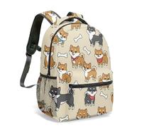 Shiba Inu Backpack Cute Dog Cartoon Patterned Kawaii School Bag for Kids Students 16 Inch All Over Print Bookbag (01)