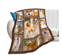 Shiba Inu Blanket Shiba Decor Throw Blanket Super Soft Flannel Lightweight Fluffy Plush Cozy Fuzzy Fleece Stuff Blanket Gifts for Dog Lover Girl Boys Woman Man Kids Adults for Bed Sofa Couch 40"X50"