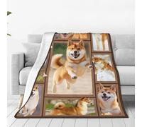 Shiba Inu Blanket Shiba Decor Throw Blanket Super Soft Flannel Lightweight Fluffy Plush Cozy Fuzzy Fleece Stuff Blanket Gifts for Dog Lover Girl Boys Woman Man Kids Adults for Bed Sofa Couch 40"X50"