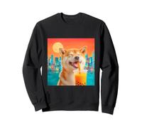 Shiba Inu Bubble Tea City Sunset Kawaii Dog Sweatshirt