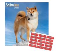 Shiba Inu Calendar 2026 | 16 months | with FREE Organisational Stickers, Shiba Inu Gift