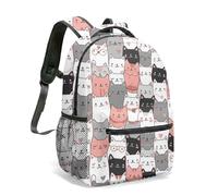 Shiba Inu Cat Kawaii Backpack Cute Paw Print Japanese Flat Illustration 16 Inch All Over Print Lightweight Daypack Travel Office (03)
