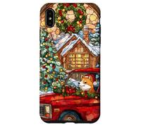 Shiba Inu Christmas Dog Red Truck Holiday Case for iPhone XS Max