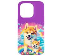 Shiba Inu Colorful Rainbow Dog Vibrant Graphic Case for iPhone 15 Pro