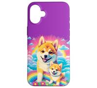 Shiba Inu Colorful Rainbow Dog Vibrant Graphic Case for iPhone 16 Plus