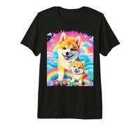 Shiba Inu Colorful Rainbow Dog Vibrant Graphic Premium T-Shirt