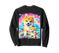 Shiba Inu Colorful Rainbow Dog Vibrant Graphic Sweatshirt
