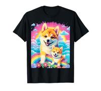 Shiba Inu Colorful Rainbow Dog Vibrant Graphic T-Shirt