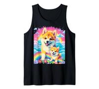 Shiba Inu Colorful Rainbow Dog Vibrant Graphic Tank Top