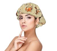 Shiba Inu Cream,Adjustable Silk Hair Wrap Adult's Satin Sleeping Cap Hair Women's Elastic Sleep Bonnet