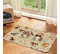 Shiba Inu Cream,Waterproof Pet Feeding Mat,PU Leather Placemats for Cat Dog Water Bowl,Food Mats,30x45cm