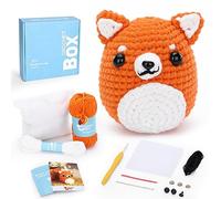 Shiba Inu Crochet Kit for Beginners With Easy Knitting Soft Yarn, Step-by-Step Video Tutorial - Birthday Gift for Adults and Teens