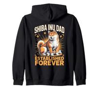 Shiba Inu Dad Established Forever Zip Hoodie