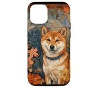 Shiba Inu Dog Botanical Floral Art Case for iPhone 12/12 Pro
