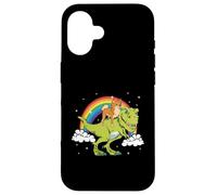 Shiba Inu Dog Dinosaur Tyrannosaurus T-Rex Rainbow Cloud Case for iPhone 16
