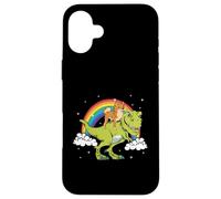 Shiba Inu Dog Dinosaur Tyrannosaurus T-Rex Rainbow Cloud Case for iPhone 16 Plus
