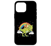 Shiba Inu Dog Dinosaur Tyrannosaurus T-Rex Rainbow Cloud Case for iPhone 16 Pro Max
