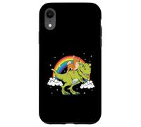 Shiba Inu Dog Dinosaur Tyrannosaurus T-Rex Rainbow Cloud Case for iPhone XR