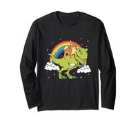 Shiba Inu Dog Dinosaur Tyrannosaurus T-Rex Rainbow Cloud Long Sleeve T-Shirt