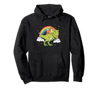 Shiba Inu Dog Dinosaur Tyrannosaurus T-Rex Rainbow Cloud Pullover Hoodie