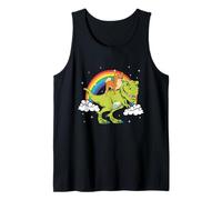 Shiba Inu Dog Dinosaur Tyrannosaurus T-Rex Rainbow Cloud Tank Top