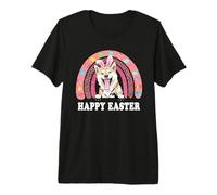 Shiba Inu Dog Easter Bunny Eggs Hunting Boho Rainbow Premium T-Shirt