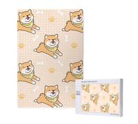 Shiba Inu Dog Pattern,1000 Pieces Wooden Jigsaw Family Game Jigsaw Puzzles for Adults Teens
