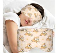 Shiba Inu Dog Pattern, Sleep Mask for Home Travel, Full Eye Covers Light Blocking Eye Mask Sleep Eye and Ear Muffs