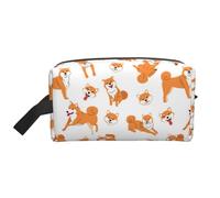Shiba Inu Dog Posesdog Dog TypeLarge Capacity Cosmetic Organizer,Travel Makeup Bag for Women