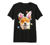 Shiba Inu Dog Rabbit Eggs Bunny Ears Cute Spring Premium T-Shirt