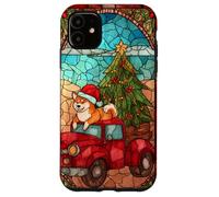 Shiba Inu Dog Red Truck Christmas Holiday Art Case for iPhone 11