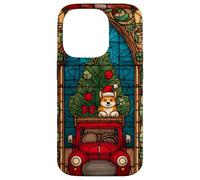 Shiba Inu Dog Red Truck Christmas Holiday Art Case for iPhone 14 Pro