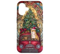 Shiba Inu Dog Red Truck Christmas Holiday Art Case for iPhone 16