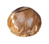 Shiba Inu Double layer women's shower cap, reusable, large size design suitable for all hair lengths, suitable for girls, spa and home salon use.