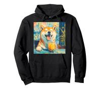 Shiba Inu Drinking Bubble Tea Boba Dog Pullover Hoodie