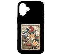 Shiba Inu Eating Ramen Noodles Ukiyo-e Great Wave Art Case for iPhone 16