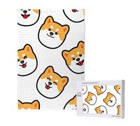 Shiba Inu Face,1000 Pieces Wooden Jigsaw Family Game Jigsaw Puzzles for Adults Teens