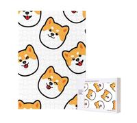 Shiba Inu Face,300 Pieces Wooden Jigsaw Family Game Jigsaw Puzzles for Adults Teens