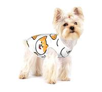 Shiba Inu Face,Cotton Sleeveless Pet T-Shirt Soft Stretchy Puppy Breathable Vest,S