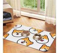 Shiba Inu Face,Waterproof Pet Feeding Mat,PU Leather Placemats for Cat Dog Water Bowl,Food Mats,30x45cm