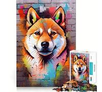 Shiba Inu Graffiti 1000 Piece Jigsaw Puzzles for Adults Teenagers Memory Gain Relaxed Mind Design Assembly 38x26cm