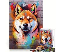 Shiba Inu Graffiti 1000 Piece Jigsaw Puzzles for Adults Teenagers Memory Gain Relaxed Mind Design Assembly 38x26cm