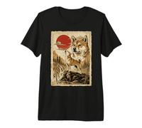 Shiba Inu Howling Vintage Ukiyo-e Japanese Art Premium T-Shirt