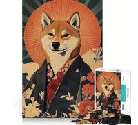 Shiba Inu Japanese Kimono 1000 Piece Jigsaws for Teenagers Mind Exercise Toy Mental Relax Design Assembly Santa Wish List 50x75cm