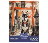Shiba Inu Jigsaw Puzzles for Adults Challenging Puzzle Games Difficult Challenges 1000 Piece Difficult Hard Jigsaw Puzzles for Man And Woman with Letters on Back 38x26cm/1000pcs