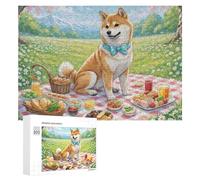 Shiba Inu Jigsaw Puzzles Puzzles for Adults Kids. 300 Piece Cute Pet Whimsical Challenge Toy Educational Game Home Decoration for Educational Games Gifts 300 PCS