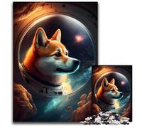 Shiba Inu Journey to Space Jigsaw Puzzles for Adults 1000 Piece Jigsaw Puzzles Perfect for Family Fun Party Games Birthday Party Favors 1000 PCS(38x26cm)