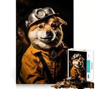 Shiba Inu Miner for Adults 1000 Piece Jigsaw Puzzle Mind Puzzle Relaxing Fun Image Assembly Warm Surprise 50x75cm