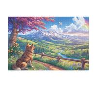 Shiba Inu Mountain View 1000 Piece Jigsaw Puzzle for Adults Teens Study Room Decor Focus Training Vibrant Colours Great Gift for Scholars 1000 PCS