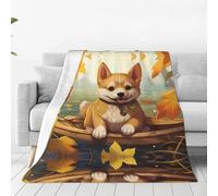 Shiba Inu on Board Ultra-Soft Flannel Blanket - One Blanket for Home, Travel, and The Outdoors - 50"x40"